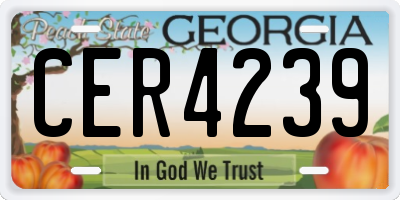 GA license plate CER4239