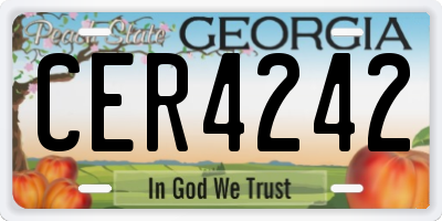 GA license plate CER4242