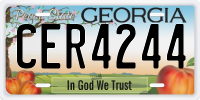 GA license plate CER4244