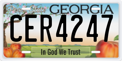 GA license plate CER4247