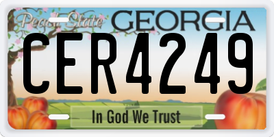 GA license plate CER4249