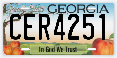 GA license plate CER4251