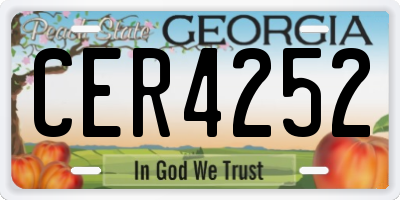 GA license plate CER4252