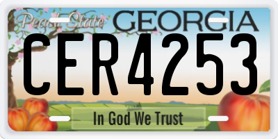 GA license plate CER4253