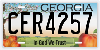 GA license plate CER4257
