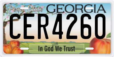 GA license plate CER4260