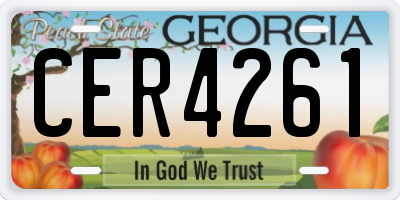 GA license plate CER4261