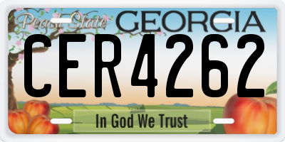 GA license plate CER4262