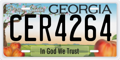 GA license plate CER4264