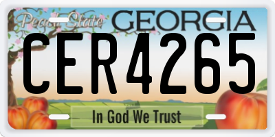 GA license plate CER4265