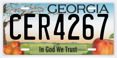 GA license plate CER4267