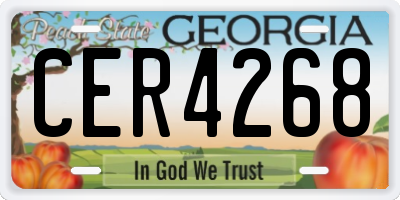 GA license plate CER4268