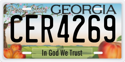 GA license plate CER4269