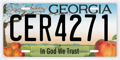 GA license plate CER4271