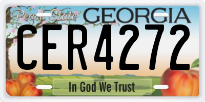 GA license plate CER4272