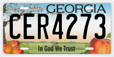 GA license plate CER4273