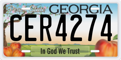 GA license plate CER4274