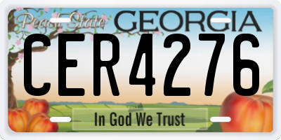 GA license plate CER4276