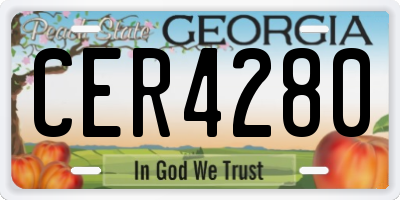 GA license plate CER4280