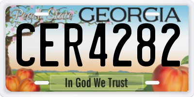 GA license plate CER4282