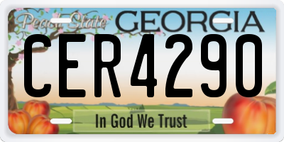 GA license plate CER4290