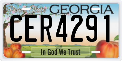 GA license plate CER4291
