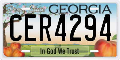 GA license plate CER4294