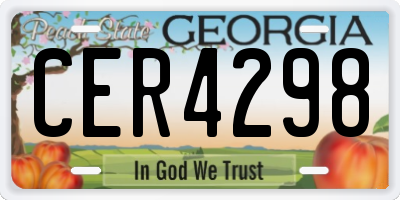 GA license plate CER4298