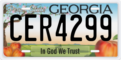 GA license plate CER4299
