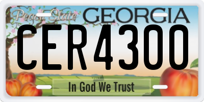 GA license plate CER4300