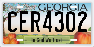 GA license plate CER4302
