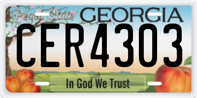 GA license plate CER4303