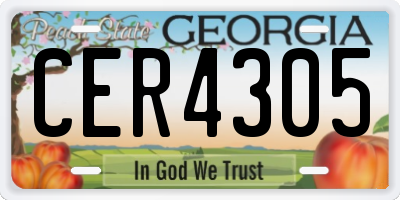 GA license plate CER4305