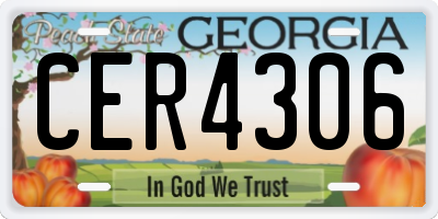 GA license plate CER4306