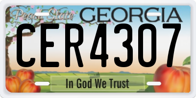 GA license plate CER4307