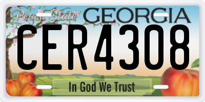 GA license plate CER4308