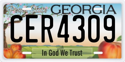 GA license plate CER4309
