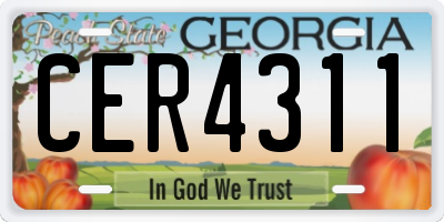 GA license plate CER4311