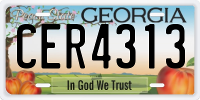 GA license plate CER4313