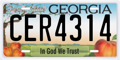 GA license plate CER4314