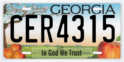 GA license plate CER4315