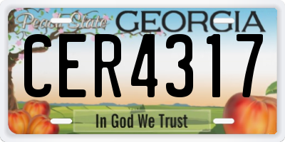 GA license plate CER4317