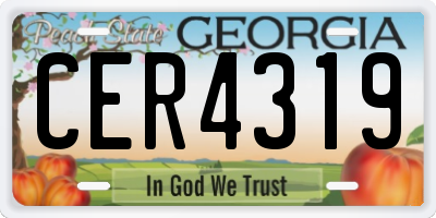 GA license plate CER4319