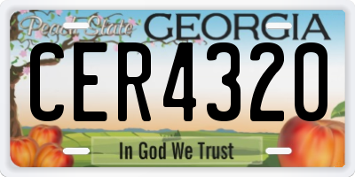 GA license plate CER4320
