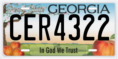 GA license plate CER4322