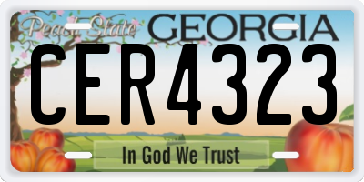 GA license plate CER4323