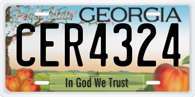 GA license plate CER4324