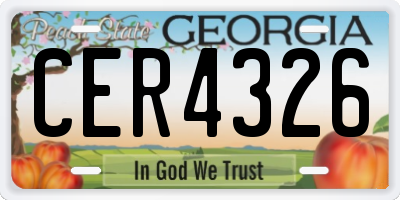 GA license plate CER4326