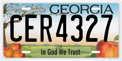 GA license plate CER4327