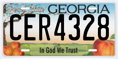 GA license plate CER4328